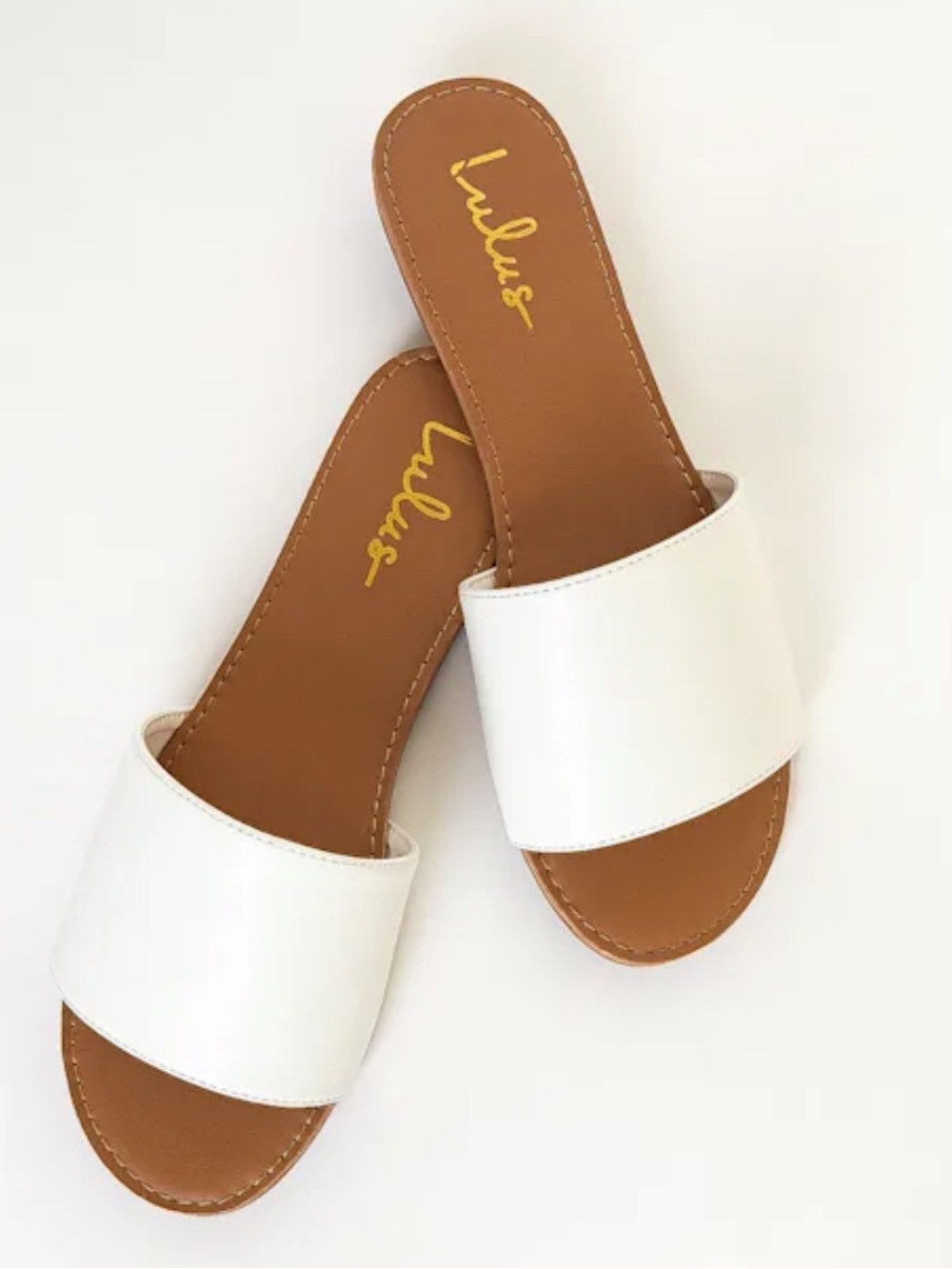 Lulus Addison White Slide Sandals - Size 8.5